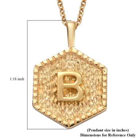 KARIS Initial B Pendant Necklace 20 Inches in 18K YG Plated and ION Plated Yellow Gold Stainless Steel image number 5