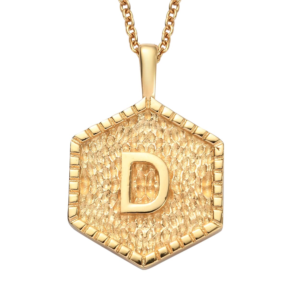 KARIS Initial D Pendant Necklace 20 Inches in 18K YG Plated and ION Plated Yellow Gold Stainless Steel image number 0