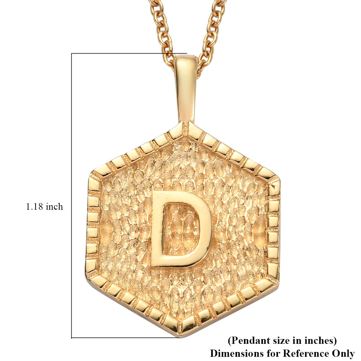 KARIS Initial D Pendant Necklace 20 Inches in 18K YG Plated and ION Plated Yellow Gold Stainless Steel image number 5