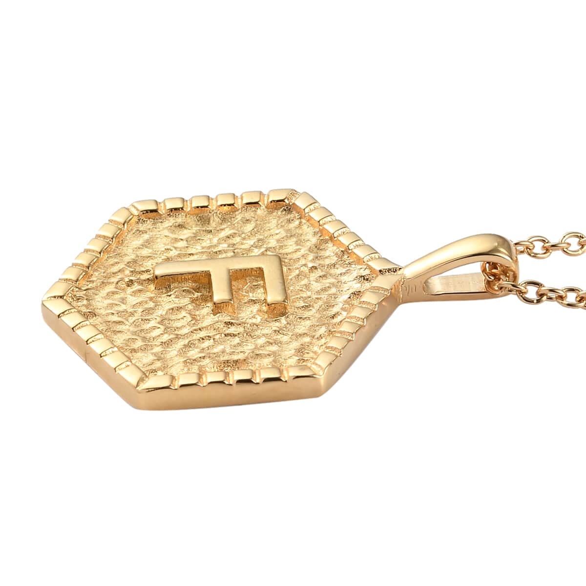 KARIS Initial G Pendant Necklace 20 Inches in 18K YG Plated and ION Plated Yellow Gold Stainless Steel image number 3