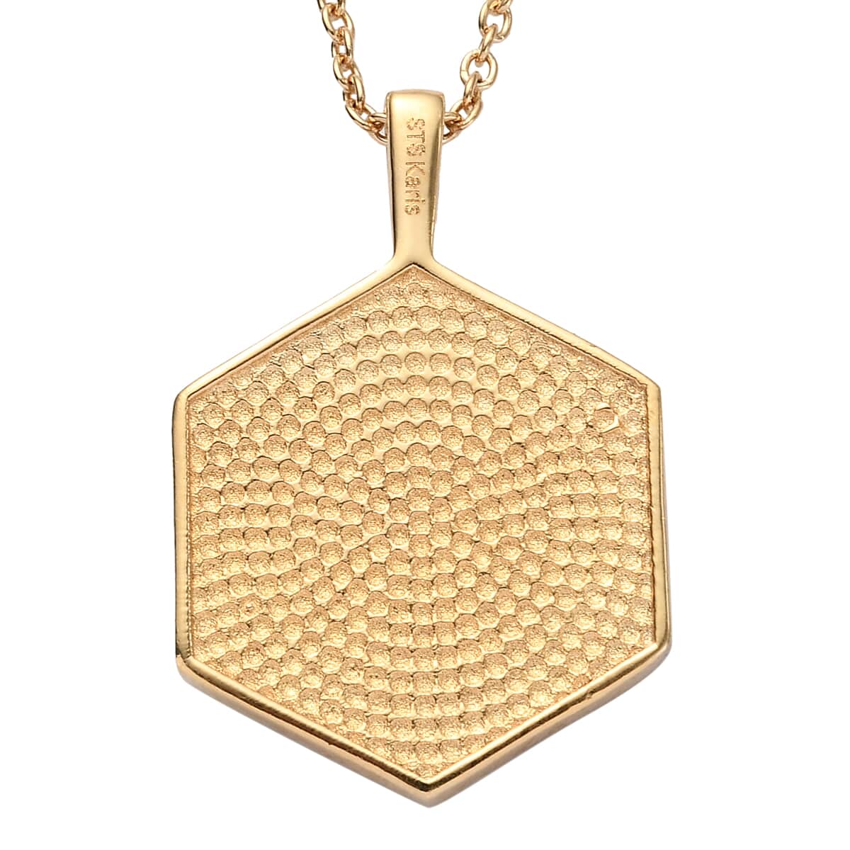 KARIS Initial G Pendant Necklace 20 Inches in 18K YG Plated and ION Plated Yellow Gold Stainless Steel image number 4