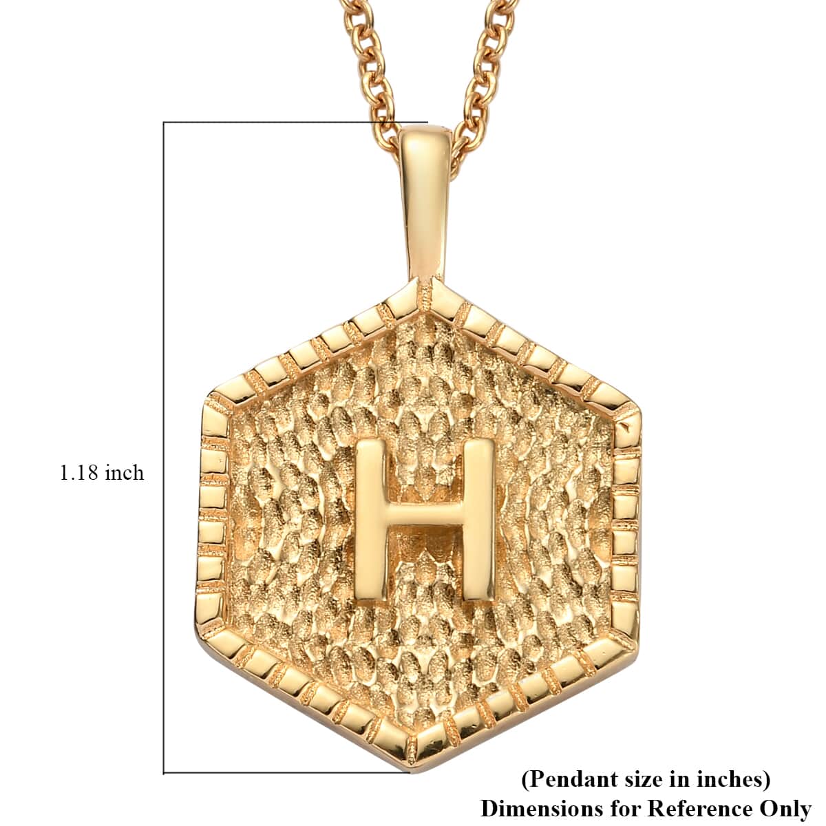 KARIS Initial H Pendant Necklace 20 Inches in 18K YG Plated and ION Plated Yellow Gold Stainless Steel image number 5