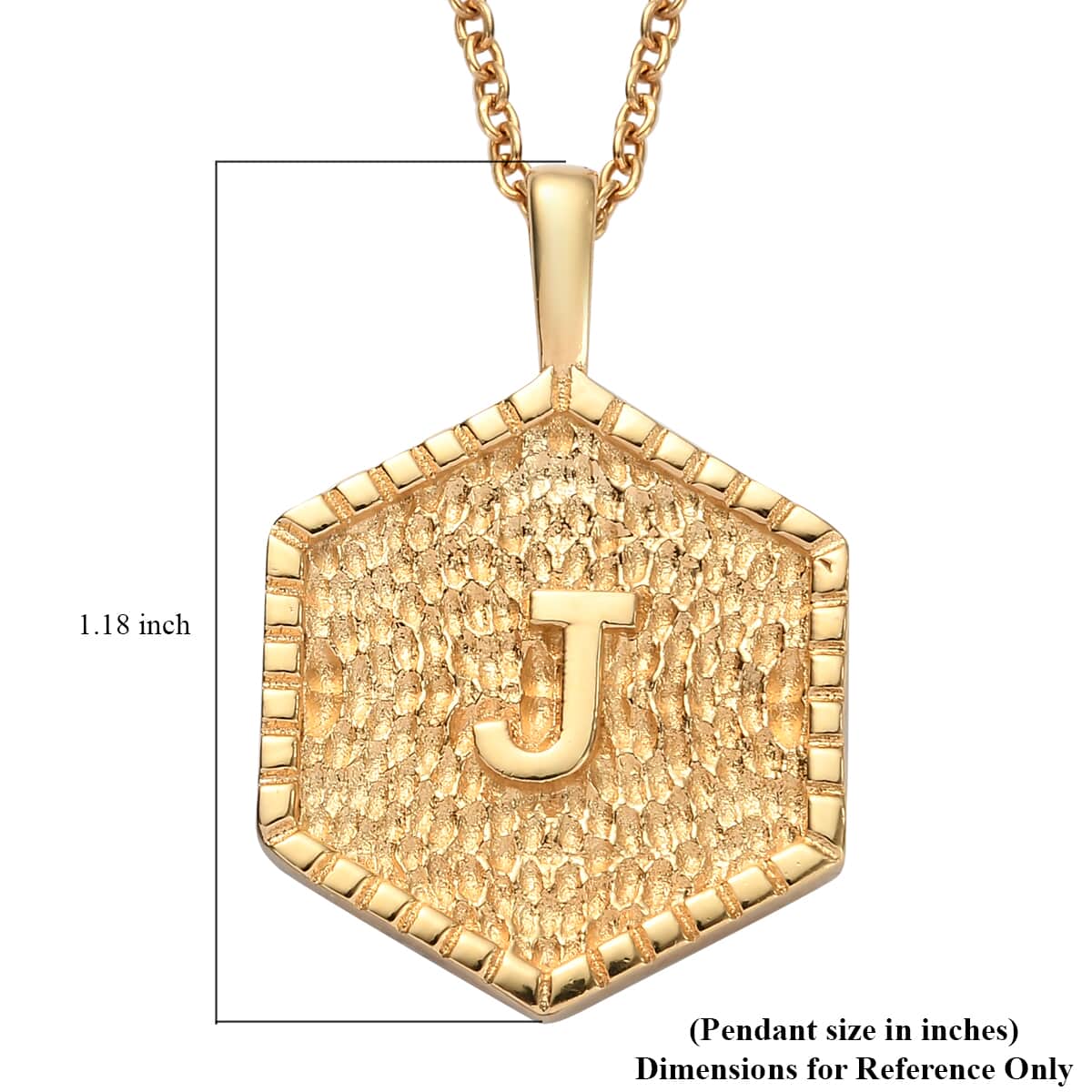 KARIS Initial J Pendant Necklace 20 Inches in 18K YG Plated and ION Plated Yellow Gold Stainless Steel image number 5
