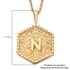 KARIS Initial N Pendant Necklace 20 Inches in 18K YG Plated and ION Plated Yellow Gold Stainless Steel image number 5