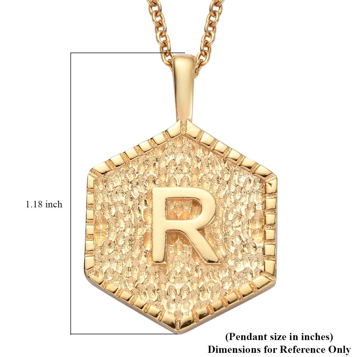 KARIS Initial R Pendant Necklace 20 Inches in 18K YG Plated and ION Plated Yellow Gold Stainless Steel image number 5
