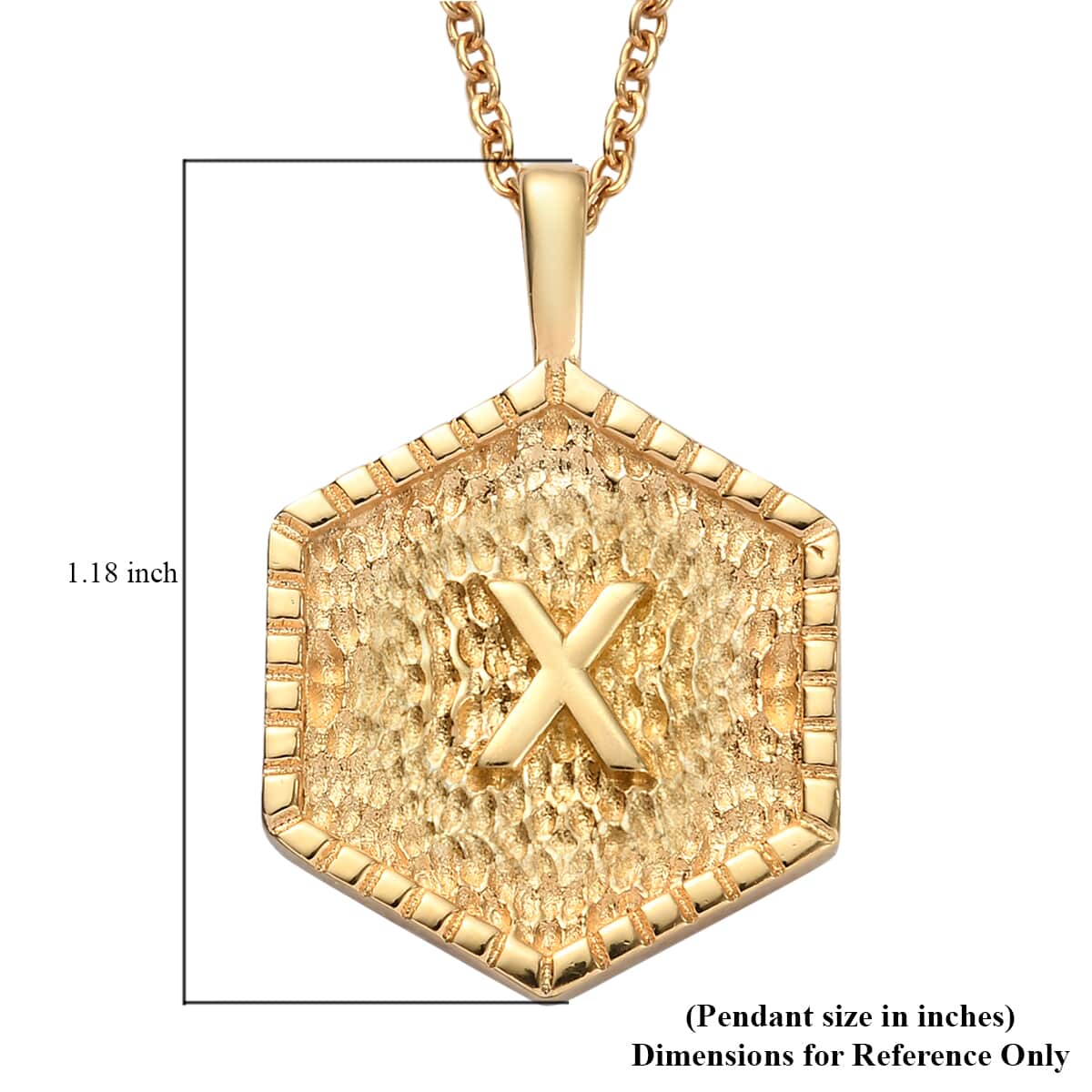 KARIS Initial X Pendant Necklace 20 Inches in 18K YG Plated and ION Plated Yellow Gold Stainless Steel image number 5