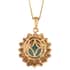 Premium Grandidierite and Natural Champagne and White Diamond Flower Pendant Necklace 20 Inches in Vermeil Yellow Gold Over Sterling Silver 3.25 ctw image number 4