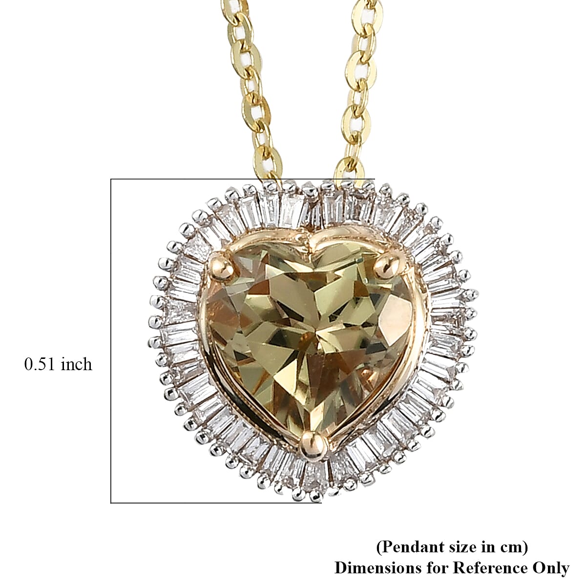 Luxoro 14K Yellow Gold AAA Turkizite and G-H I1 Diamond Heart Halo Pendant Necklace 20 Inches 2.20 ctw