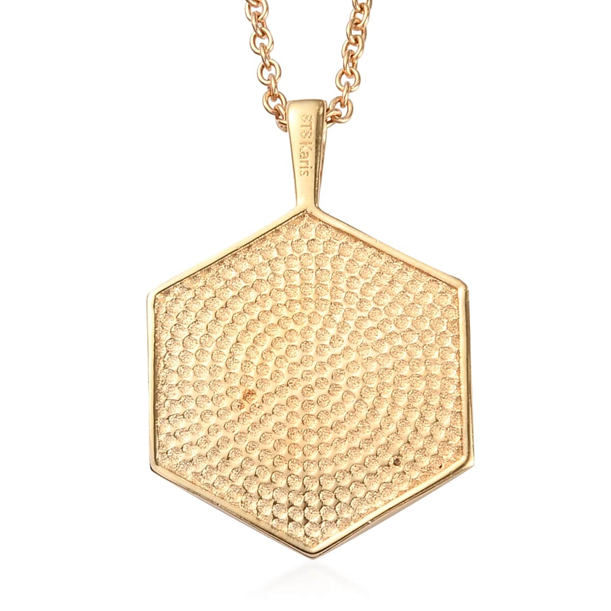 KARIS Initial C Pendant Necklace 20 Inches in 18K YG Plated and ION Plated Yellow Gold Stainless Steel image number 4