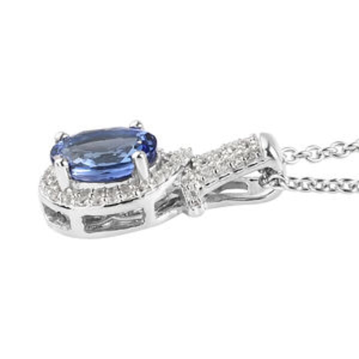 Tanzanite and Multi Gemstone Pendant 1.53 ctw Necklace in Platinum Over Sterling Silver 18 Inches image number 3