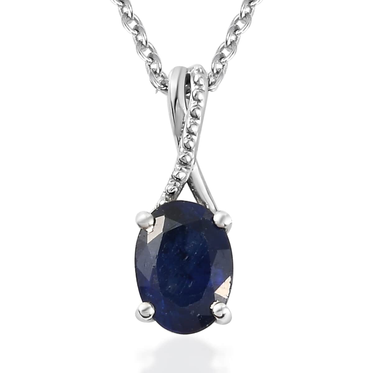Masoala Sapphire Ring and Pendant Necklace 20 Inches in Platinum Over Sterling Silver 2.40 ctw image number 5