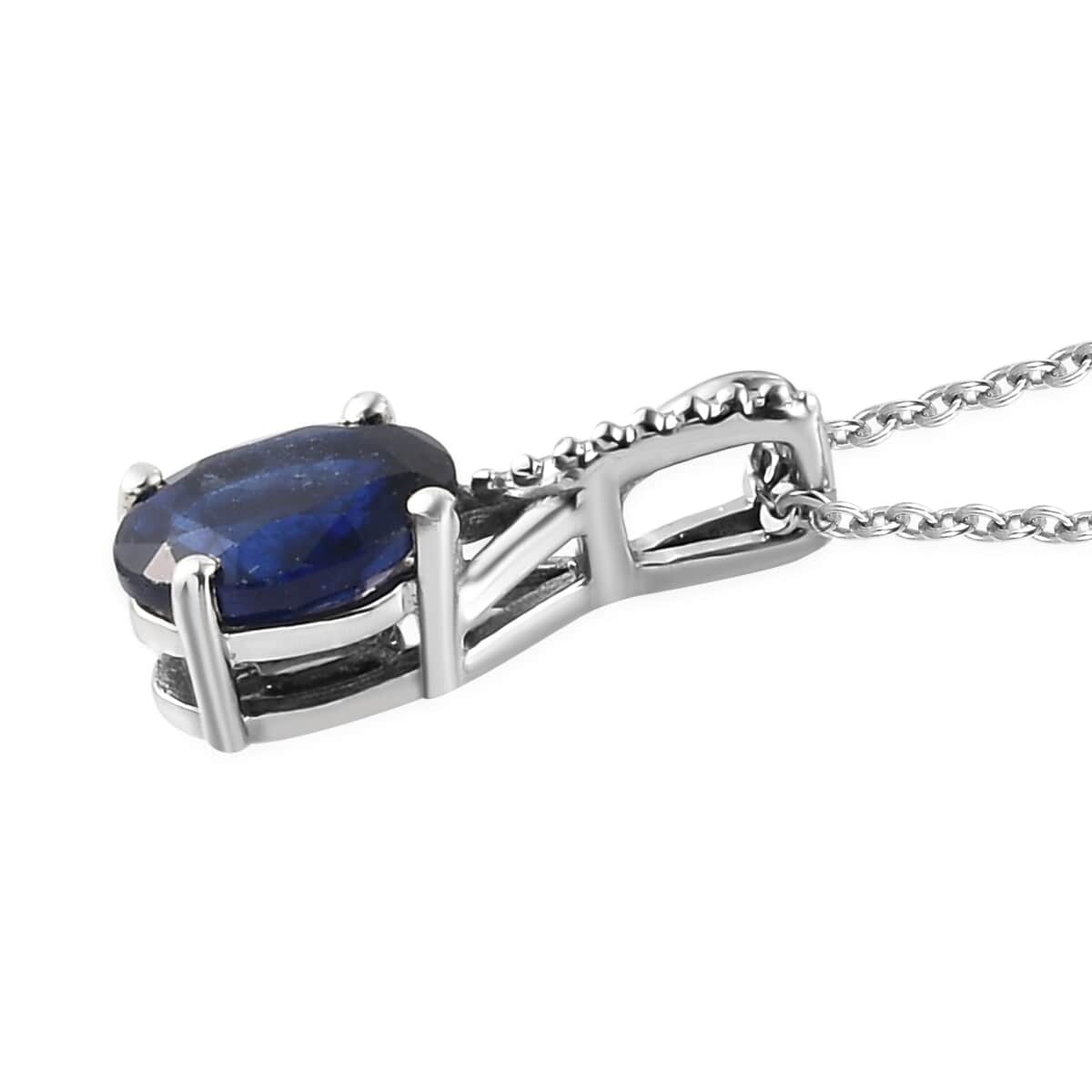 Masoala Sapphire Ring and Pendant Necklace 20 Inches in Platinum Over Sterling Silver 2.40 ctw image number 6