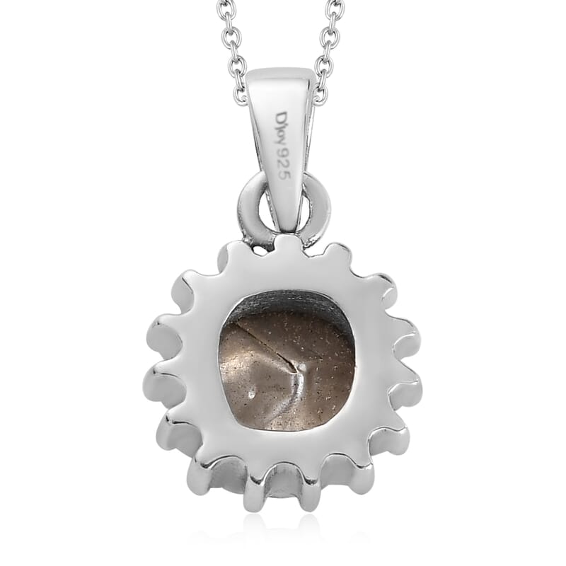 Blue Polki Diamond Pendant Necklace 20 Inches in Platinum Over Sterling Silver 0.50 ctw