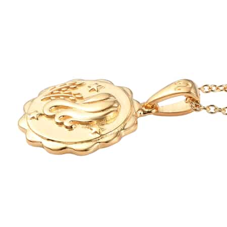 KARIS Virgo Zodiac Pendant Necklace 20 Inches in 18K YG Plated and ION Plated Yellow Gold Stainless Steel image number 3