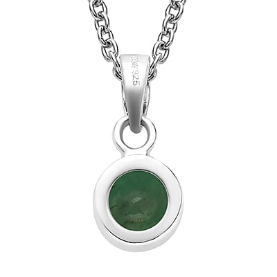 May Birthstone Jewelry Gift Set,  Socoto Emerald Earrings and Emerald Pendant, Jewelry Gift Set in Platinum Over Sterling Silver with Stainless Steel Necklace 20 In 1.70 ctw