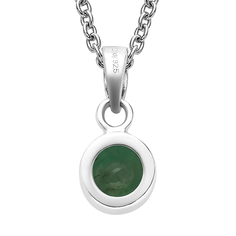 May Birthstone Jewelry Gift Set,  Socoto Emerald Earrings and Emerald Pendant, Jewelry Gift Set in Platinum Over Sterling Silver with Stainless Steel Necklace 20 In 1.70 ctw