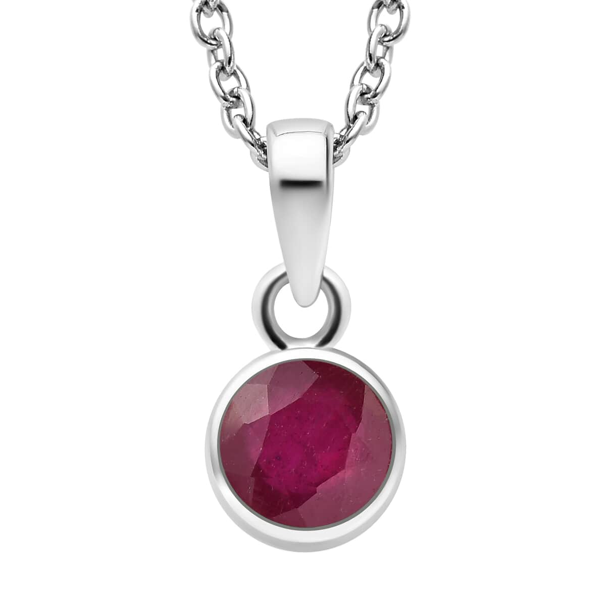 July Birthstone Jewelry Gift Set, Niassa Ruby (FF) Earrings and Ruby Pendant, Jewelry Gift Set in Platinum Over Sterling Silver with Stainless Steel Necklace 20In 3.00 ctw image number 3
