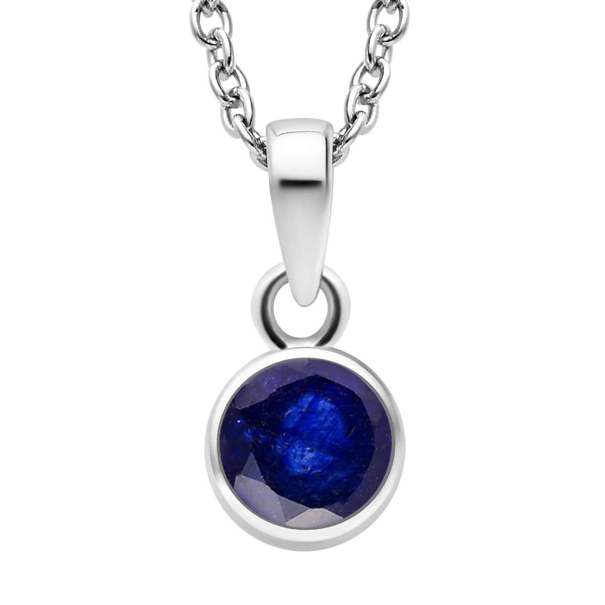 September Birthstone Jewelry Gift Set, Masoala Sapphire (FF) Earrings and Sapphire Pendant, Jewelry Gift Set in Platinum Over Sterling Silver with Stainless Steel Necklace 20Inches 2.80 ctw image number 3