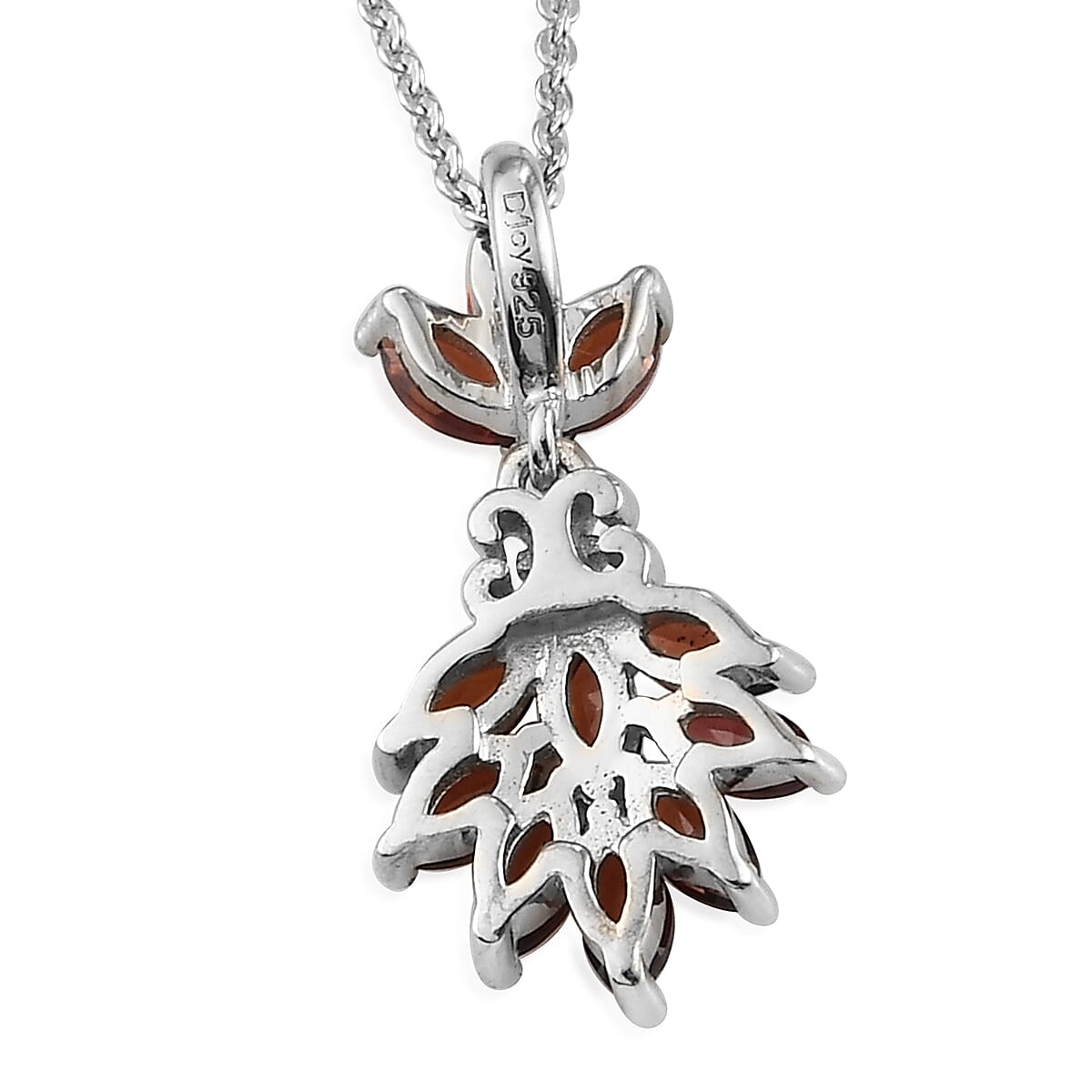 Mozambique Garnet Pendant Necklace 20 Inches in Platinum Over Sterling Silver 1.15 ctw image number 4
