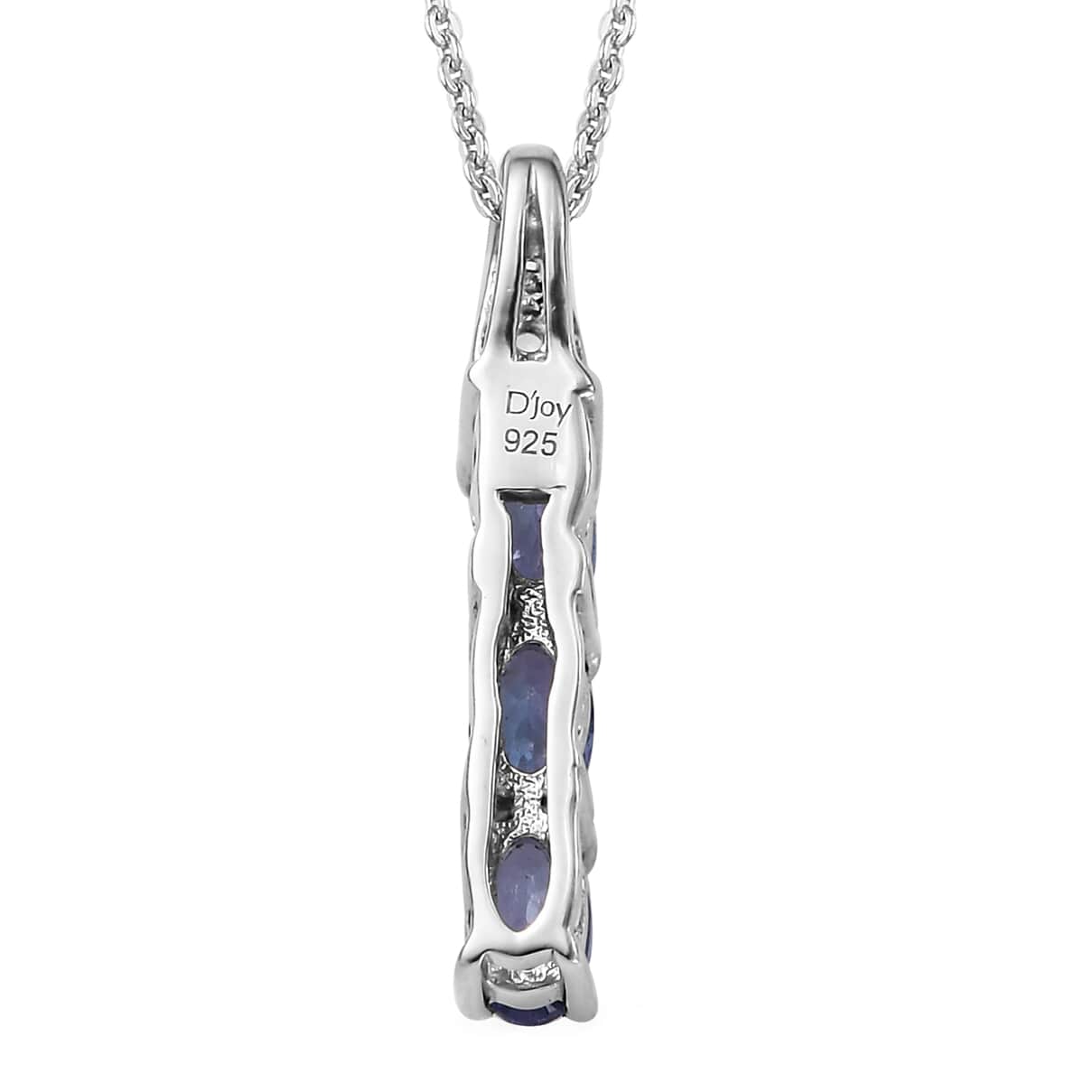 AAA Tanzanite and White Zircon Pendant Necklace 20 Inches in Platinum Over Sterling Silver 0.75 ctw image number 4