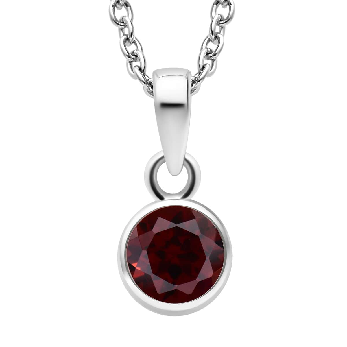 January Birthstone Jewelry Gift Set, Mozambique Garnet Earrings and Garnet Pendant, Jewelry Gift Set in Platinum Over Sterling Silver with Stainless Steel Necklace 20In 3.50 ctw image number 3