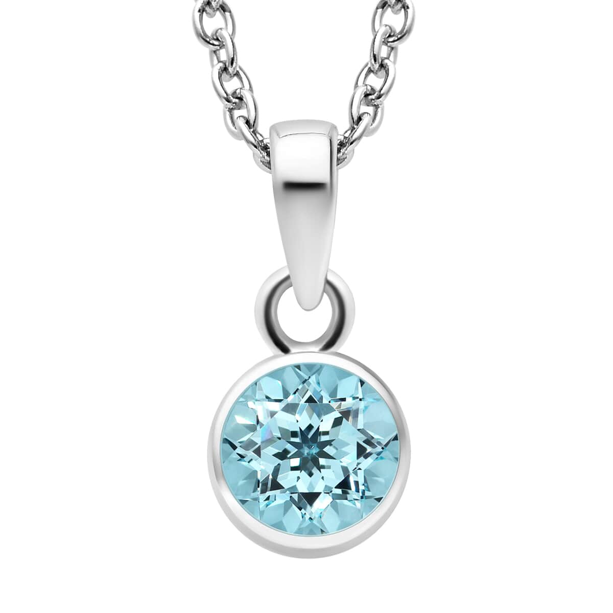 March Birthstone Jewelry Gift Set, Mangoro Aquamarine Earrings and Aquamarine Pendant, Jewelry Gift Set in Platinum Over Sterling Silver with Stainless Steel Necklace (20 Inches) 2.40 ctw image number 3