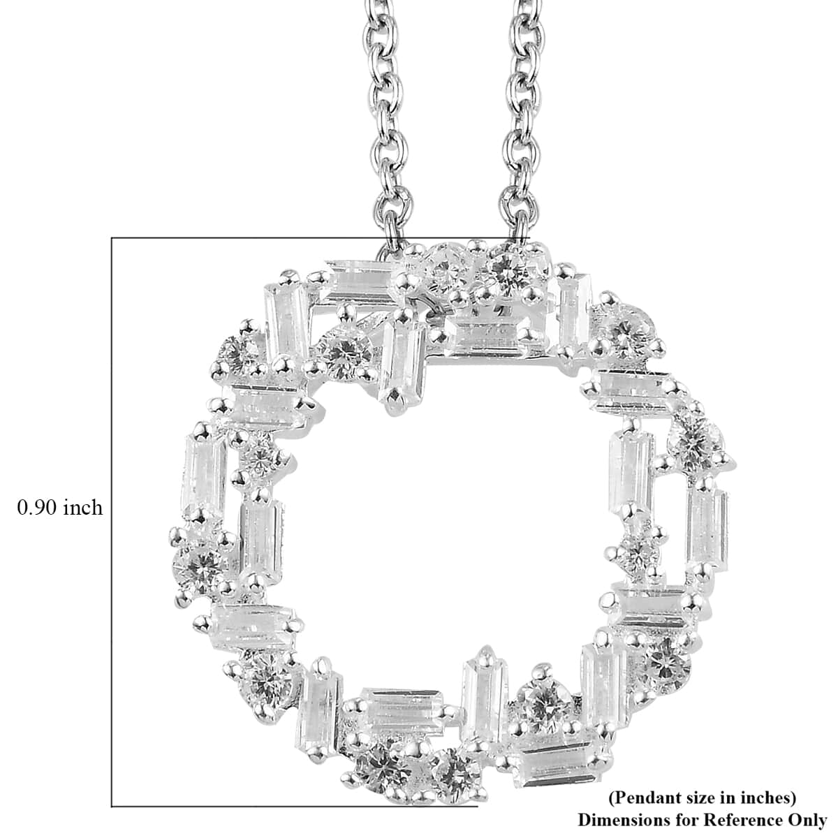 Cheryl Exclusive Pick Merry Christmas and Happy New Year Jewelry Gift Set with Simulated Diamond Circle Pendant Necklace 20In in Sterling Silver and Steel 2.25 ctw image number 6