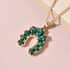 Karis African Malachite Horseshoe Pendant in 18K YG Plated with ION Plated YG Stainless Steel Necklace 20 Inches 5.10 ctw image number 1