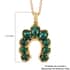 Karis African Malachite Horseshoe Pendant in 18K YG Plated with ION Plated YG Stainless Steel Necklace 20 Inches 5.10 ctw image number 5