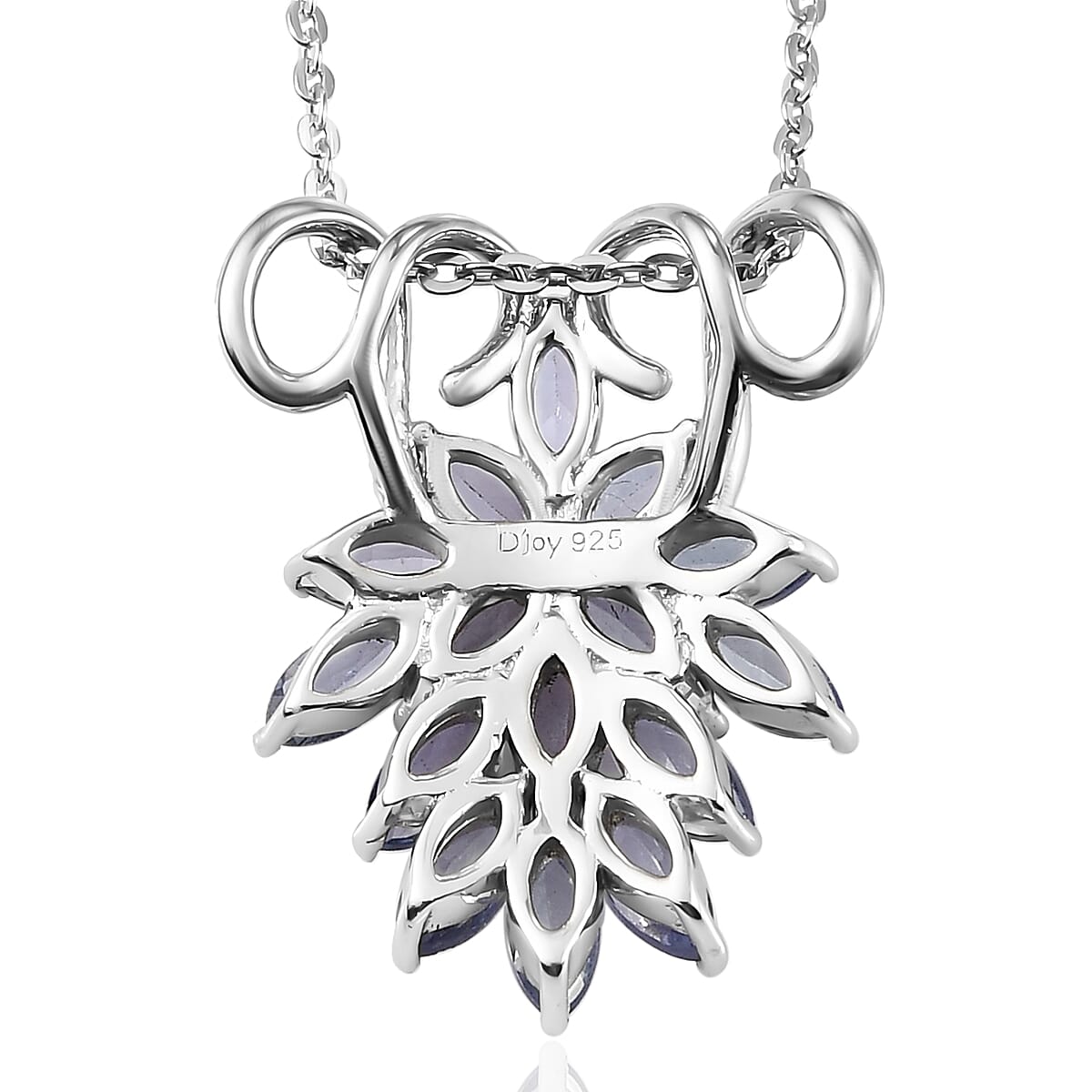 Tanzanite Floral Pendant Necklace (20 Inches) in Platinum Over Sterling Silver 2.10 ctw