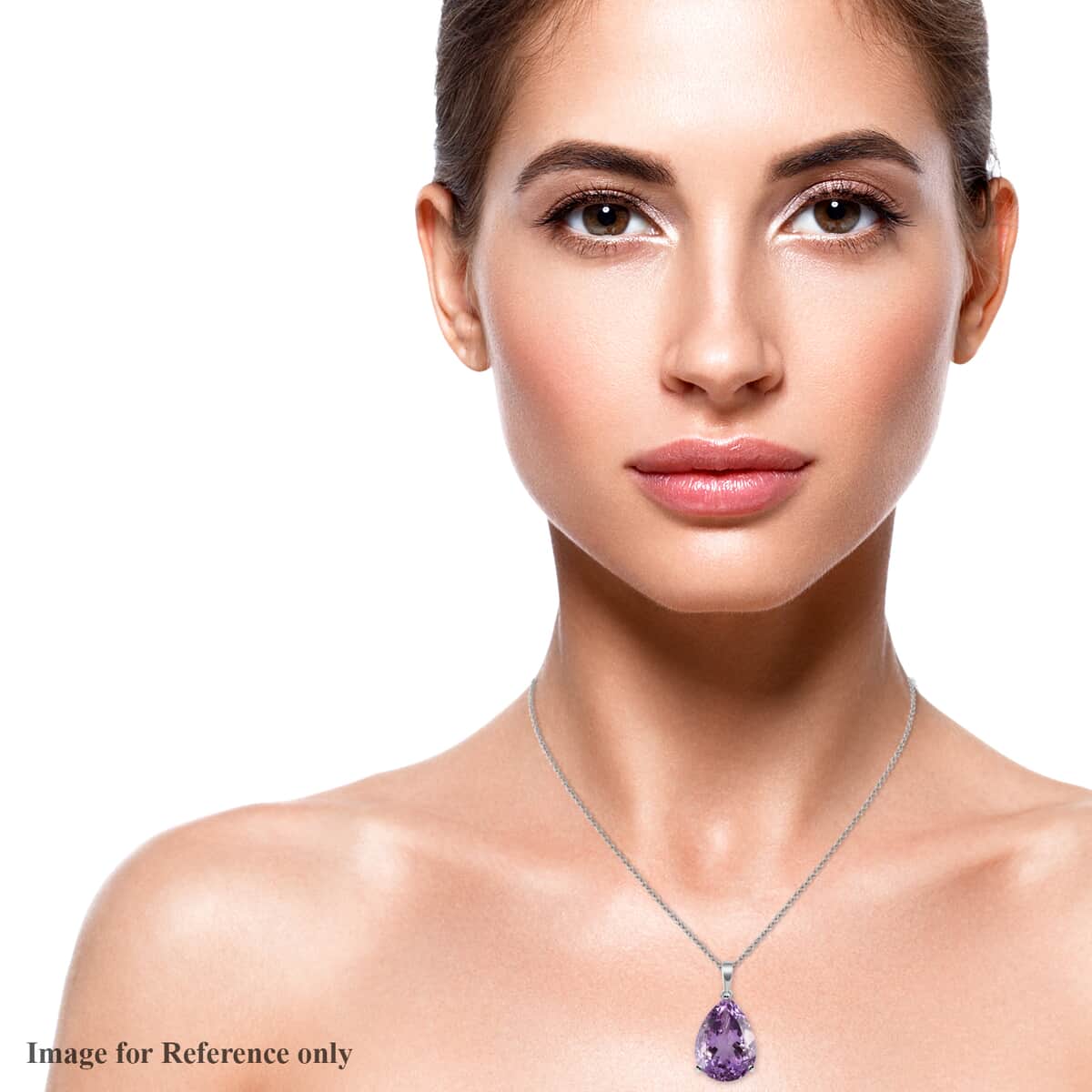 Rose De France Amethyst Solitaire Pendant Necklace 20 Inches in Platinum Over Sterling Silver 18.00 ctw image number 2