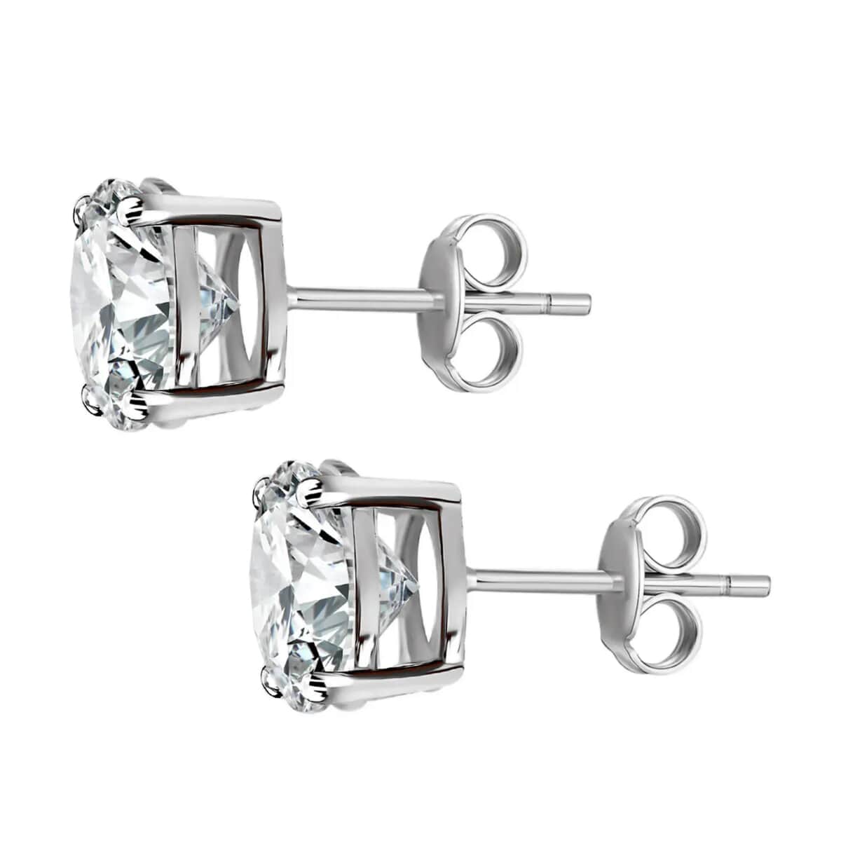 10K White Gold Moissanite Stud Earring and Solitaire Pendant 1.85 ctw image number 6