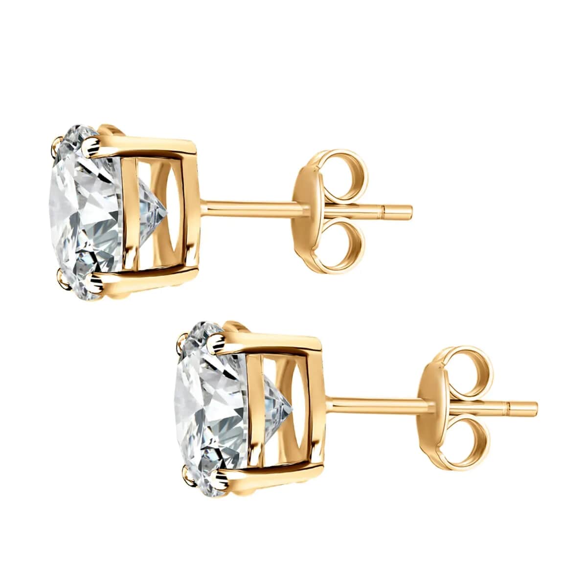 Ankur Treasure Chest Luxoro 10K Yellow Gold Moissanite Stud Earrings, Gold Solitaire Pendant 1.85 ctw image number 6