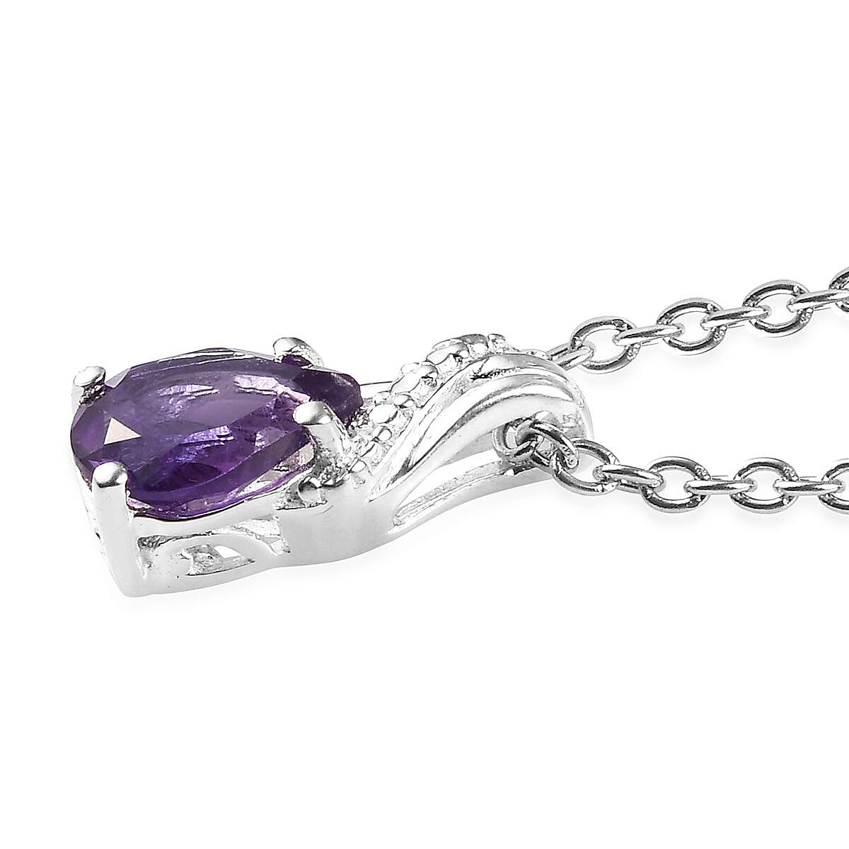 Amethyst Drop Earrings and Pendant Necklace 20 Inches in Platinum Over Sterling Silver and Stainless Steel 3.85 ctw image number 6