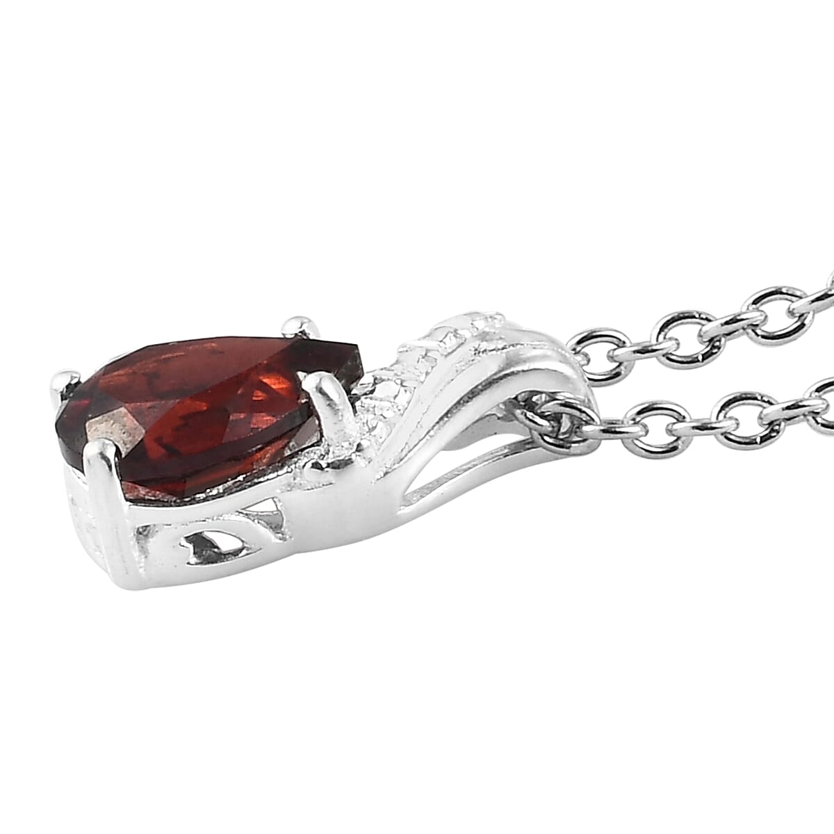 Mozambique Garnet Drop Earrings and Pendant Necklace 20 Inches in Platinum Over Sterling Silver and Stainless Steel 4.60 ctw image number 5