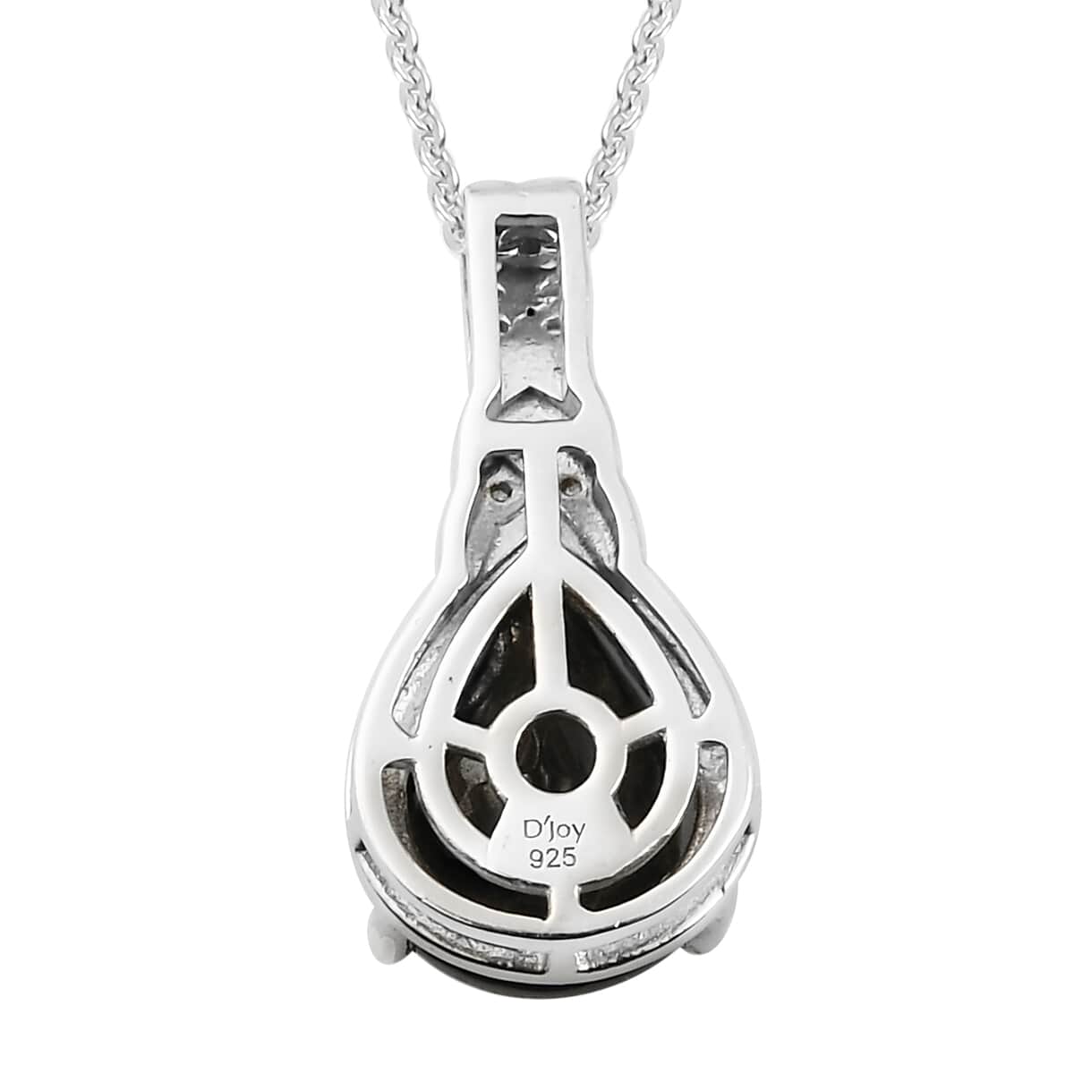 Elite Shungite and Natural White Zircon Pendant Necklace 20 Inches in Platinum Over Sterling Silver 2.10 ctw image number 4