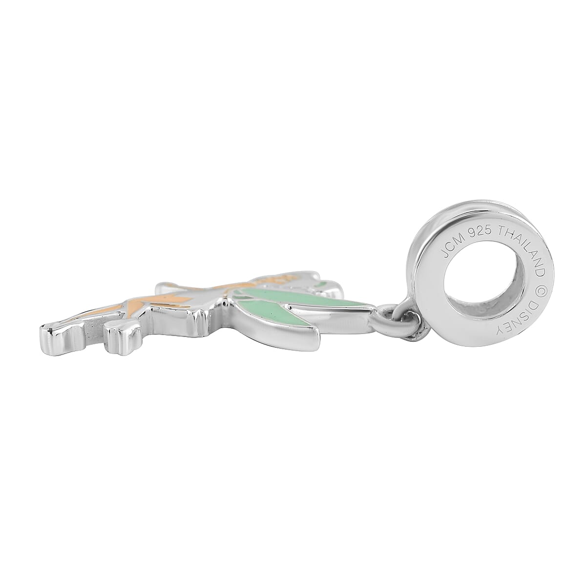 DISNEY Austrian Crystal, Enameled Round Charm and Tinker Bell Pendant in Sterling Silver image number 2