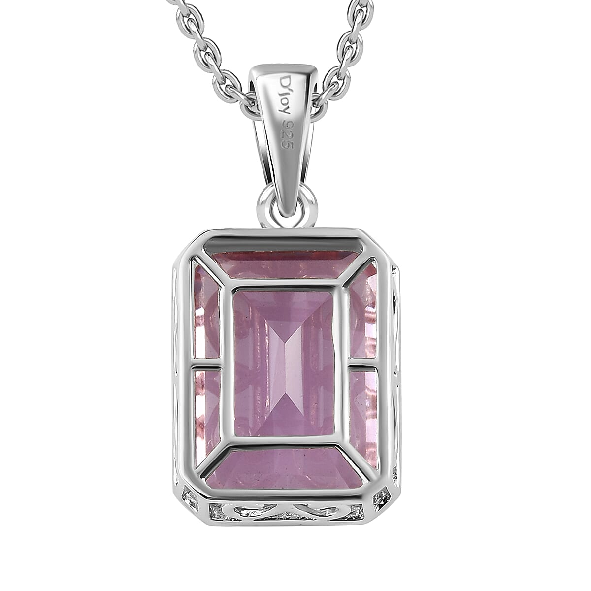 Lusaka Amethyst Solitaire Pendant Necklace 20 Inches in Platinum Over Sterling Silver 11.35 ctw