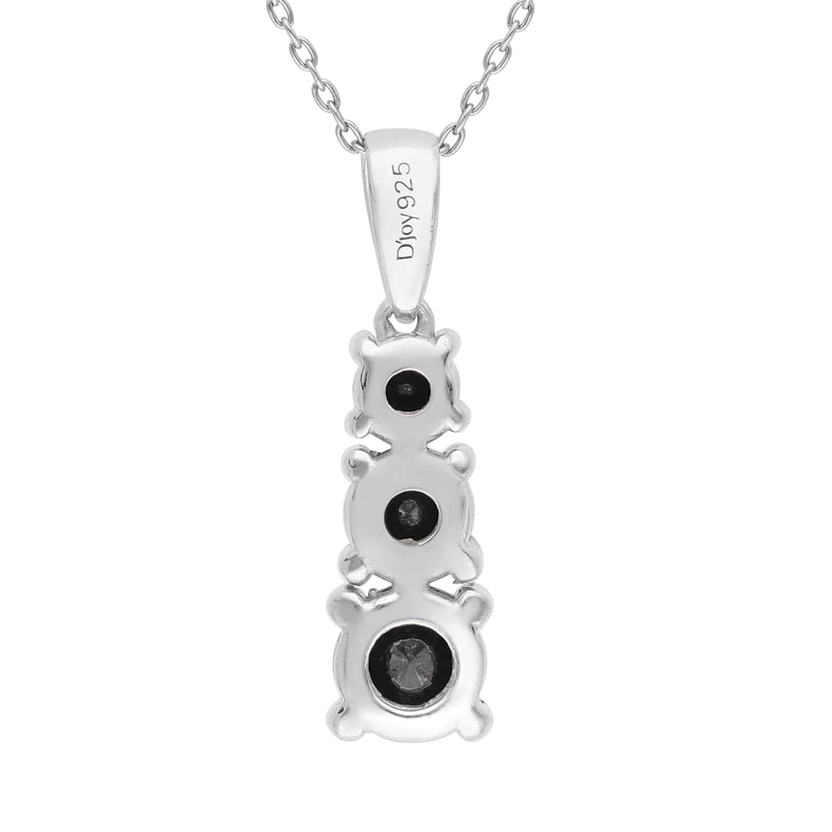 Black Diamond Pendant Necklace 18 Inches in Platinum Over Sterling Silver 2.00 ctw image number 4