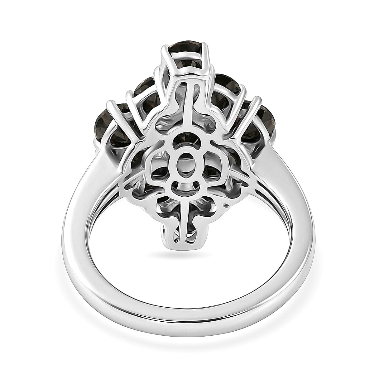 Elite Shungite 3.90 ctw Ring (Size 5.5) and Pendant without Chain in Platinum Over Sterling Silver