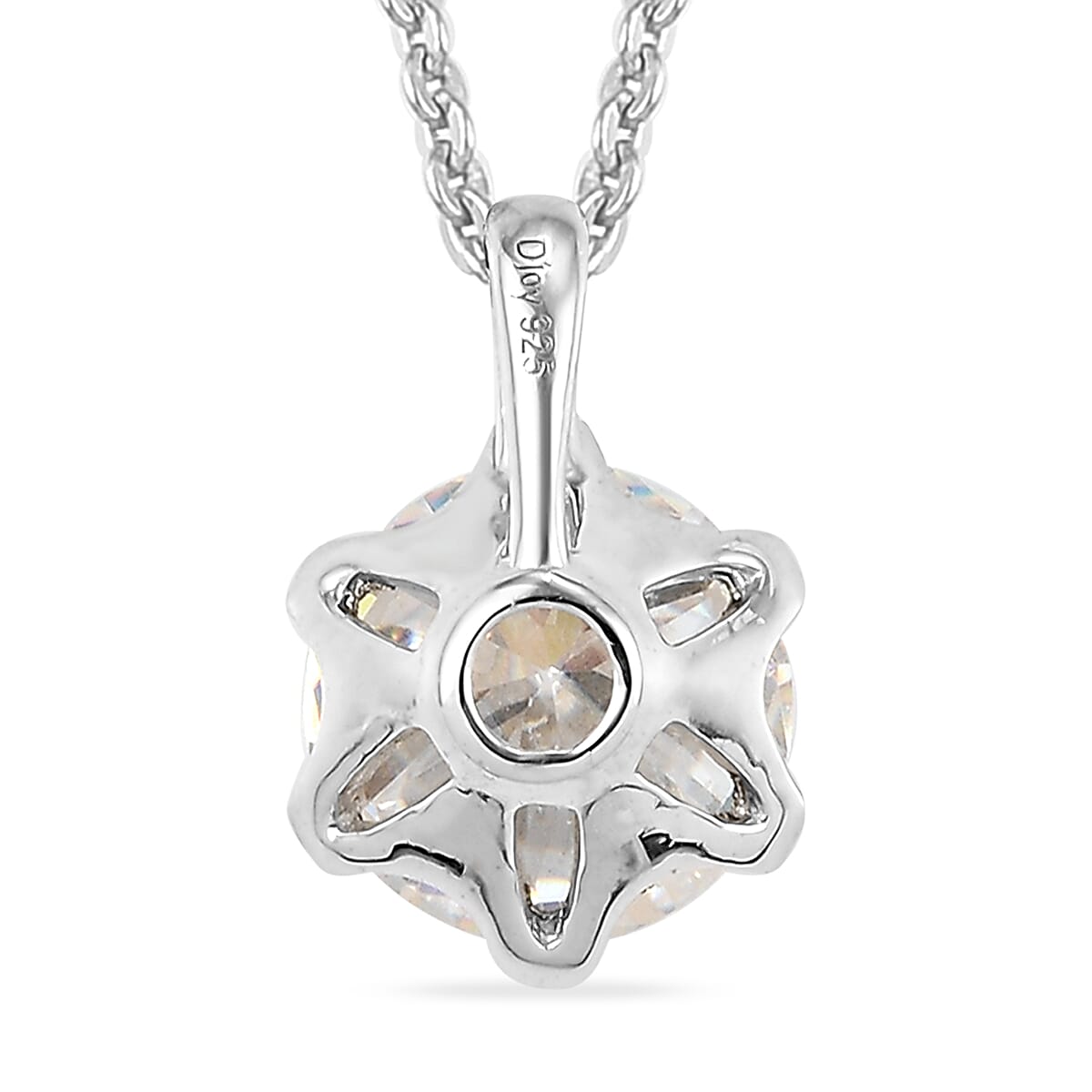 Strontium Titanate Solitaire Pendant Necklace 20 Inches in Platinum Over Sterling Silver 4.25 ctw image number 4