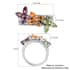 Set of 3 Orissa Rhodolite Garnet, Peridot and Jalisco Fire Opal Floral Rings in Platinum Over Sterling Silver (Size 6.0) 2.00 ctw image number 5
