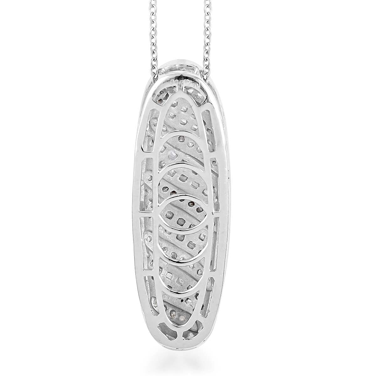 Diamond Pendant Necklace 18 Inches in Platinum Over Sterling Silver 0.50 ctw