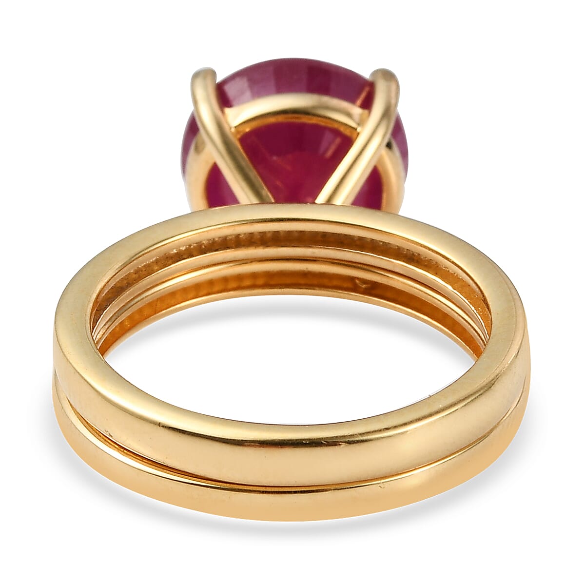 Niassa Ruby Stackable Ring in Vermeil Yellow Gold Over Sterling Silver (Size 6.0) 5.60 ctw image number 5