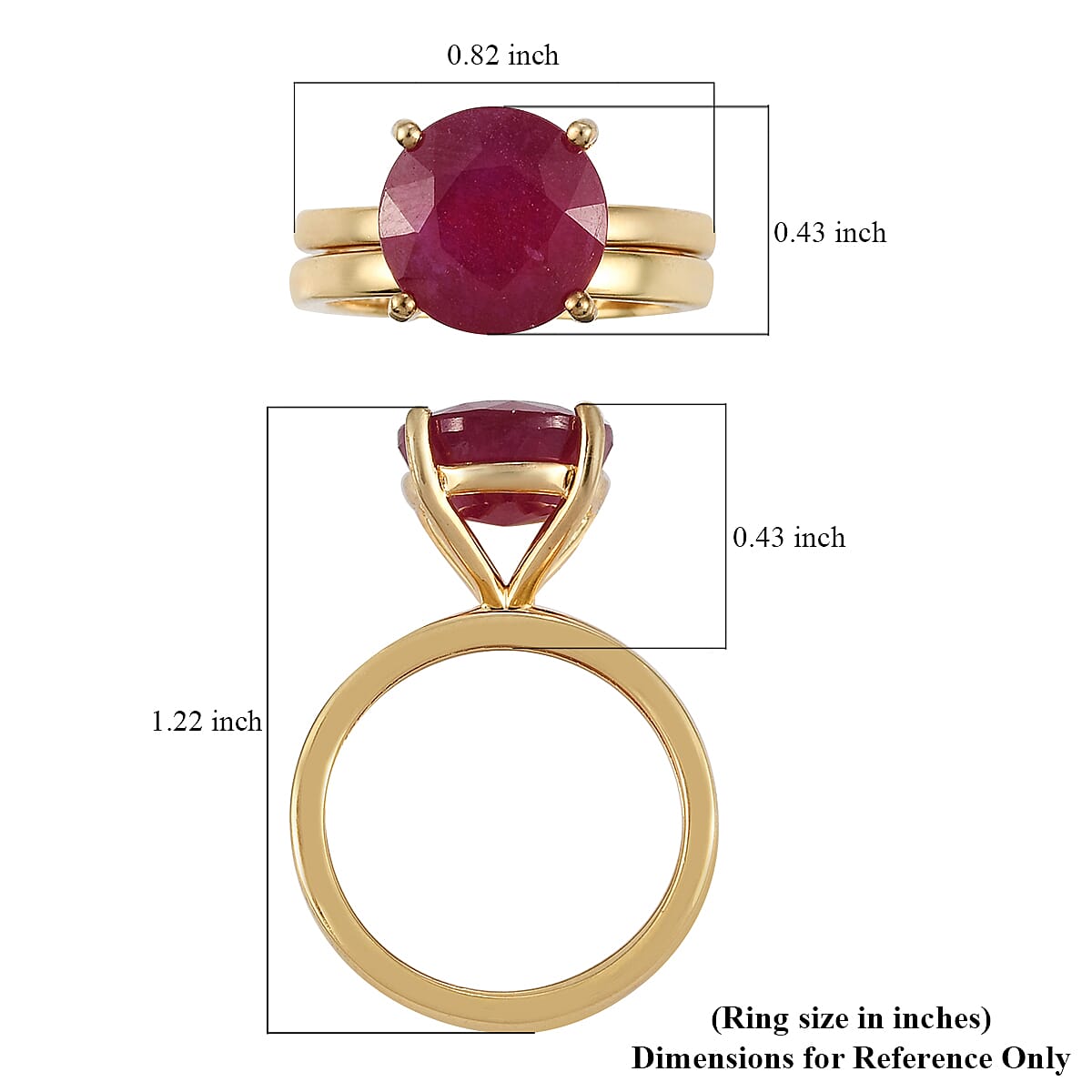 Niassa Ruby Stackable Ring in Vermeil Yellow Gold Over Sterling Silver (Size 7.0) 5.60 ctw image number 6