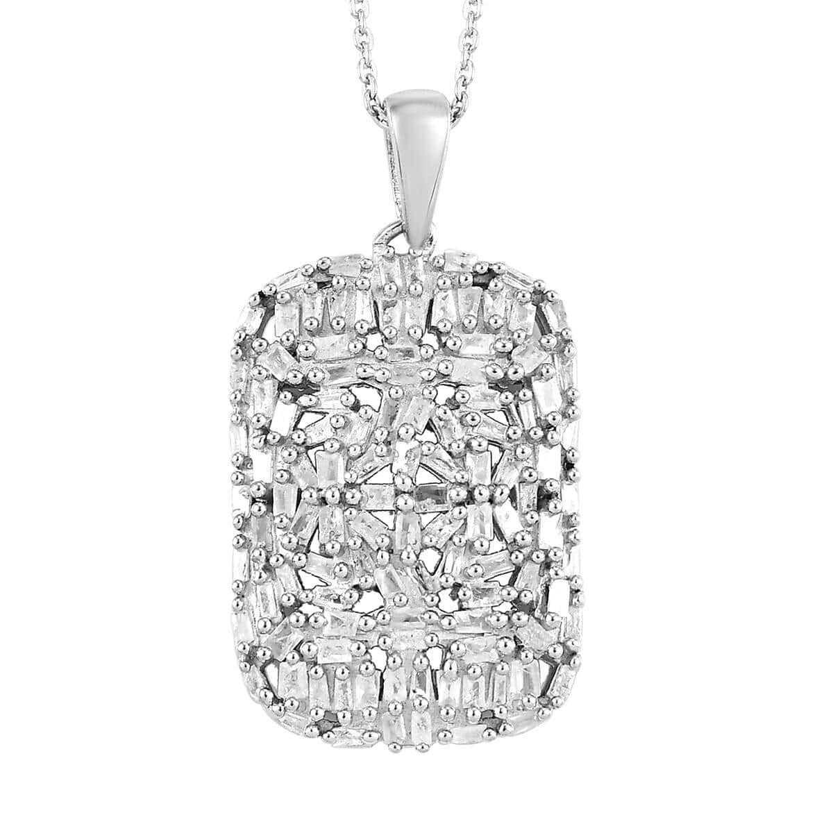 Diamond Cocktail Pendant Necklace 20 Inches in Platinum Over Sterling Silver 1.00 ctw image number 0
