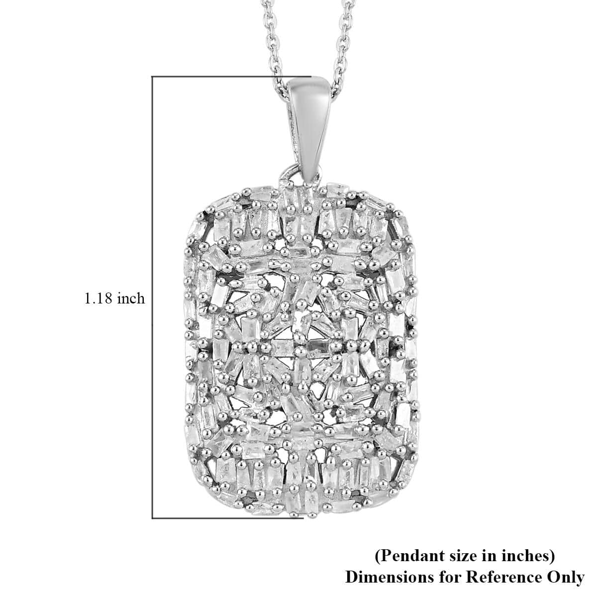Diamond Cluster Pendant Necklace 20 Inches in Platinum Over Sterling Silver 1.00 ctw image number 6