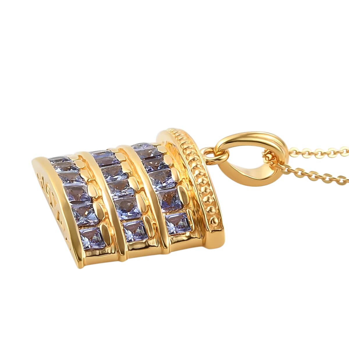 GP Italian Glow Collection Tanzanite 2.20 ctw Pendant Necklace in Vermeil Yellow Gold Over Sterling Silver 20 Inches image number 3