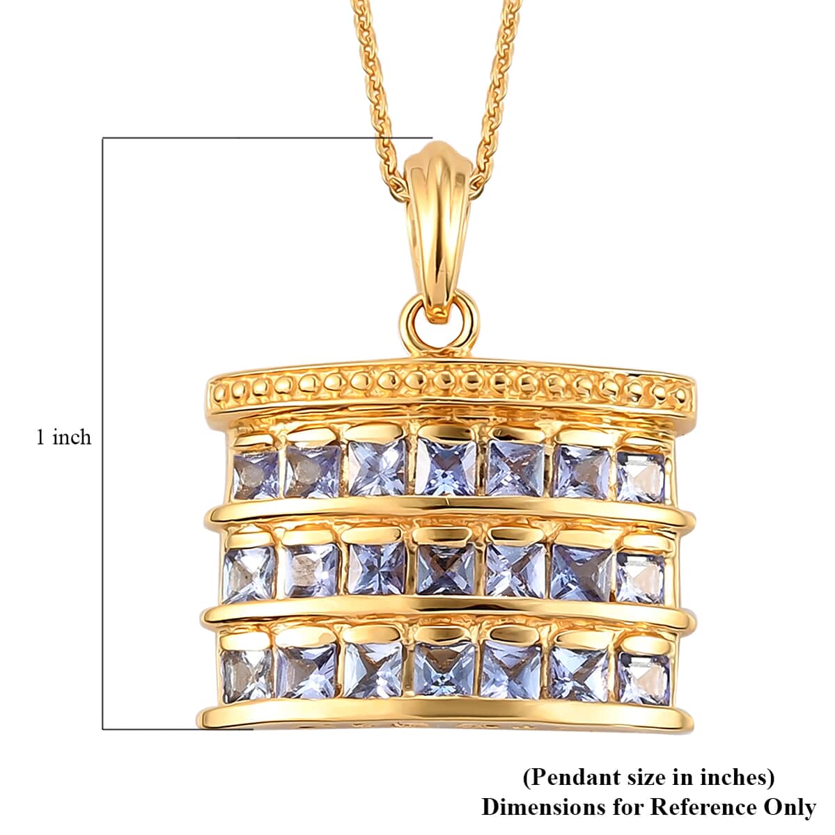 GP Italian Glow Collection Tanzanite 2.20 ctw Pendant Necklace in Vermeil Yellow Gold Over Sterling Silver 20 Inches image number 6