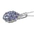 Tanzanite and White Zircon Cluster Pendant Necklace 20 Inches in Platinum Over Sterling Silver 2.75 ctw image number 3